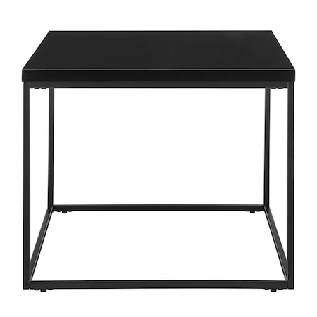 Homeroots Modern Cube Side Table Black Gloss & Matte Black 400528